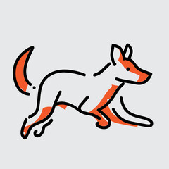cute dog illustrator draw in line, vector, editable 