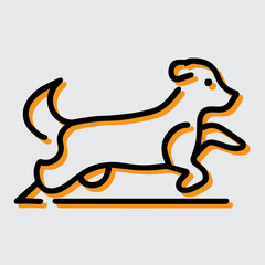 cute dog illustrator draw in line, vector, editable 