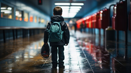 Little boy lost created with generative AI technology