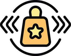 Favorite shop bag icon outline vector. Sale store. Business internet color flat