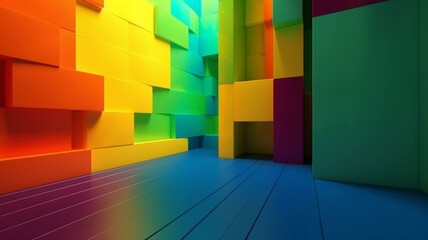 Abstract colorful room