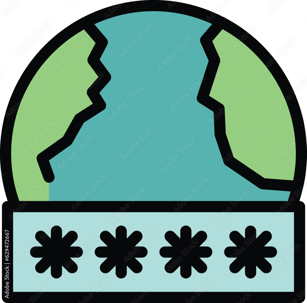 Poster global login icon outline vector. user online. order form color flat