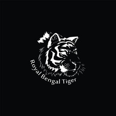 tiger head silhouette icon logo design