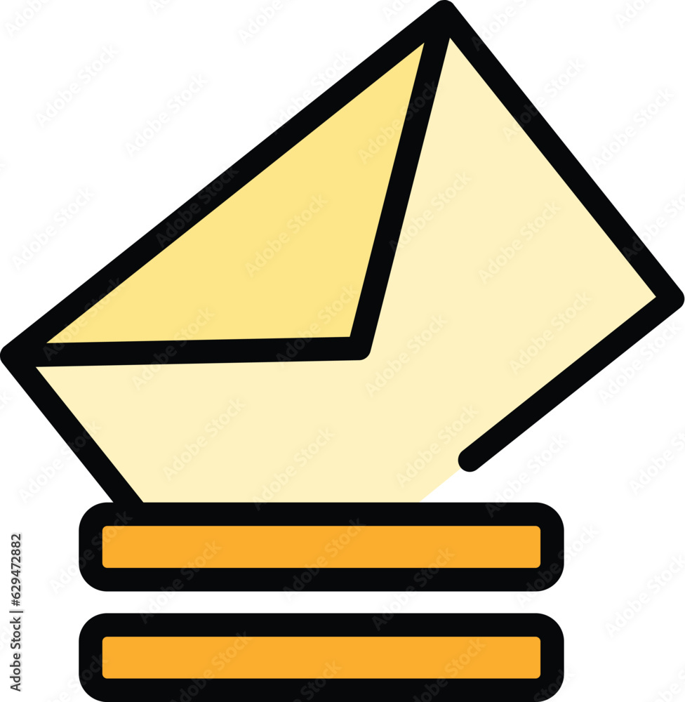 Poster new mail login icon outline vector. web form. register user color flat