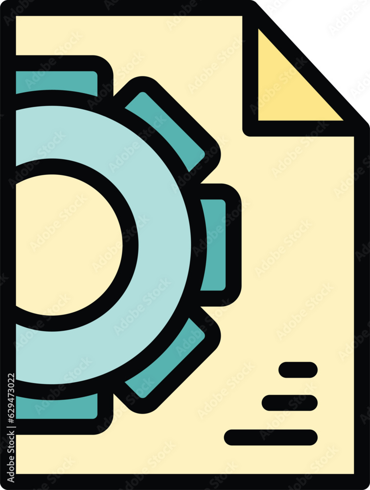 Poster register document icon outline vector. online user. order form color flat