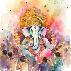 illustration of Lord Ganpati background for Ganesh Chaturthi