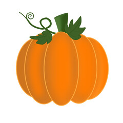 Pumpkin with leaves,Pumpkin,Halloween,cute,icon ,vector, illustration,hand drawn