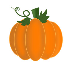 Pumpkin with leaves,Pumpkin,Halloween,cute,icon ,vector, illustration,hand drawn