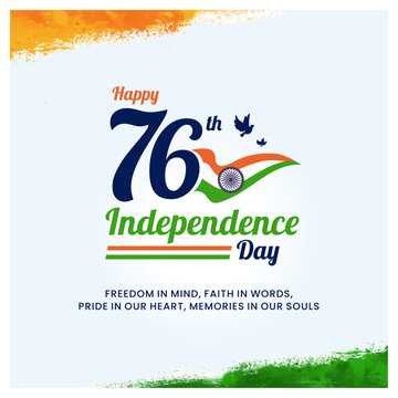76th Independence Day, August 15  India 2023, Vector Design template