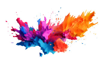 Colorful watercolor splash isolated on transparent background , generative ai