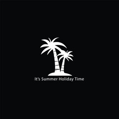 Obraz premium Black palm trees set isolated on white background. Palm silhouettes.