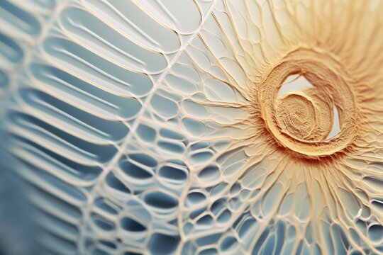 Microscopic macro close-up shot scientific research epithelial tissue biological anatomical capture of human animal plant cells muscles osmosis. Detailed microscope view nature organism body structure