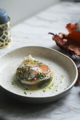 Traditional fish appetizer with vegetables