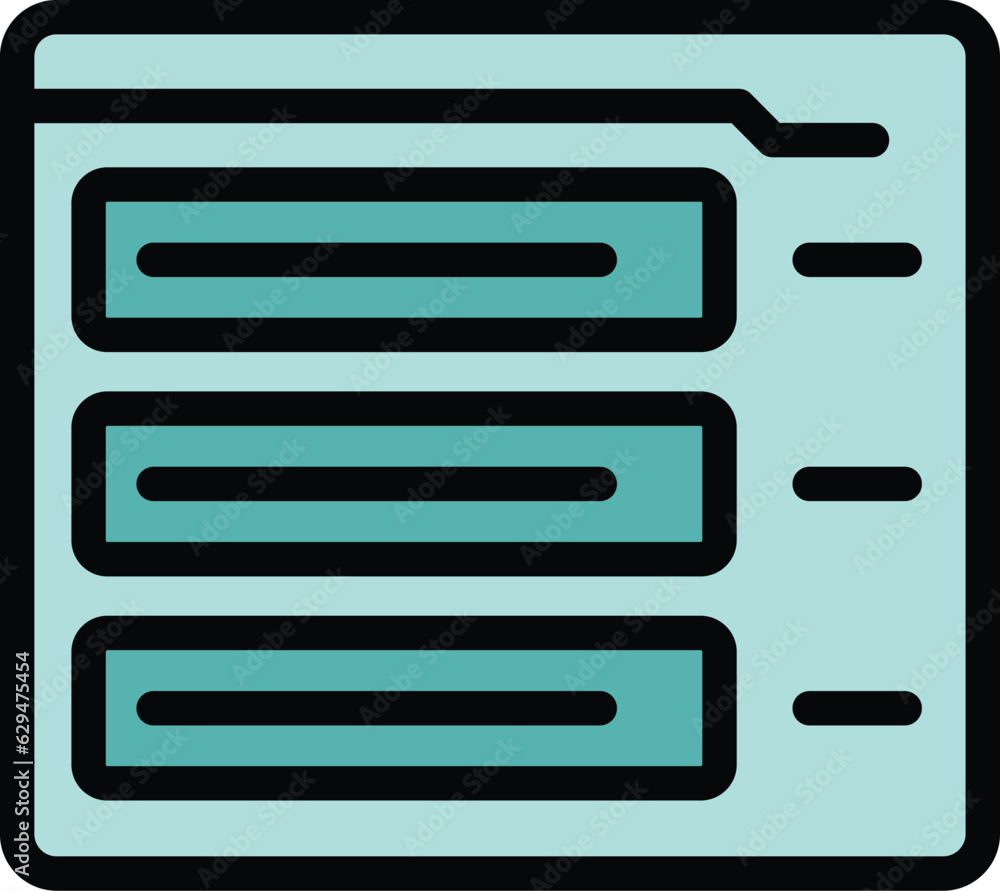 Poster online user form icon outline vector. new password. web login color flat