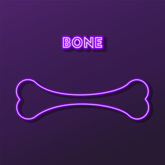 bone neon sign, modern glowing banner design, colorful modern design trend on black background. Vector illustration.