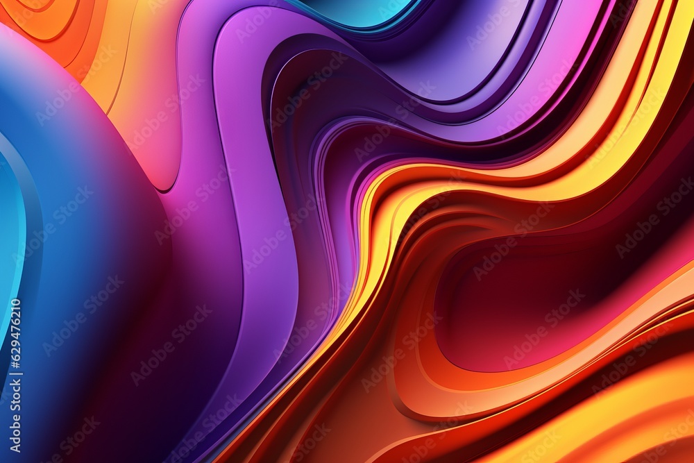 Poster abstract colorful line abstract backgrounds with vibrant hues and dynamic patterns, copy space, gene