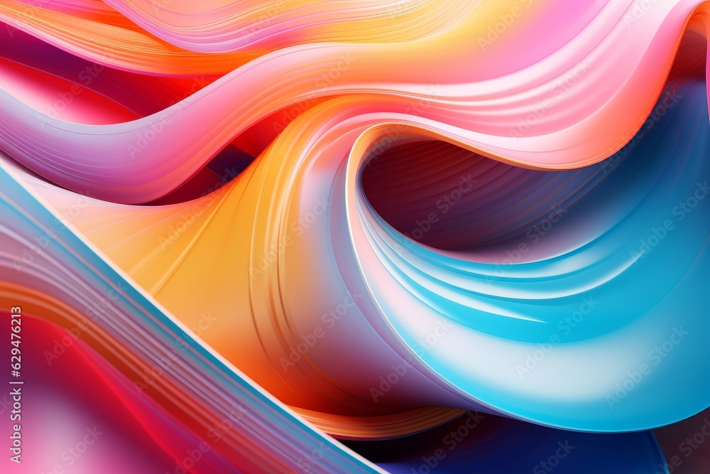 Poster abstract colorful line abstract backgrounds with vibrant hues and dynamic patterns, copy space, gene