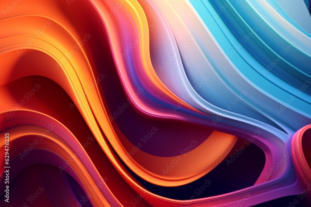 Poster abstract colorful line abstract backgrounds with vibrant hues and dynamic patterns, copy space, gene