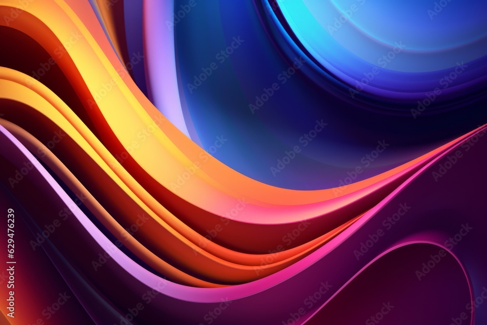 Poster abstract colorful line abstract backgrounds with vibrant hues and dynamic patterns, copy space, gene