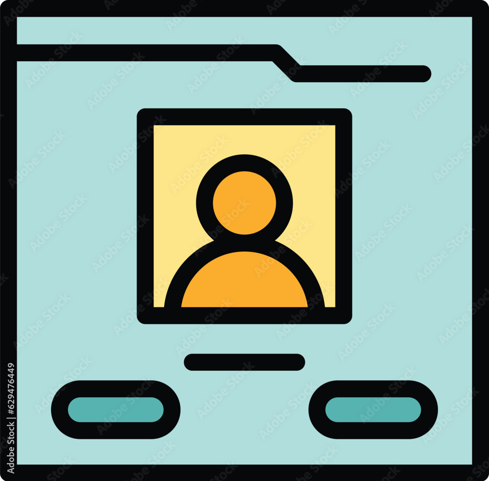 Poster user website icon outline vector. online web. register login color flat