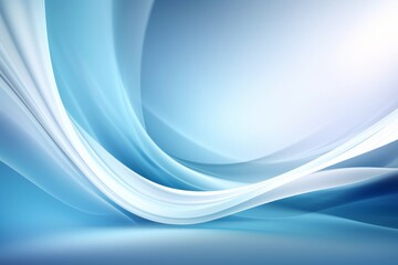 Fototapeta premium Abstract Winter Wonderland: White and Blue Gradient Background with Elegant Swirls, Generative AI