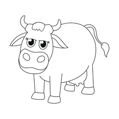 Cow. Farm animal. Outline illustration
