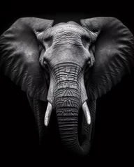 Foto op Canvas Beautiful black and white portrait of an African elephant © TimeaPeter