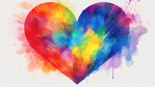 abstract watercolor painted heart