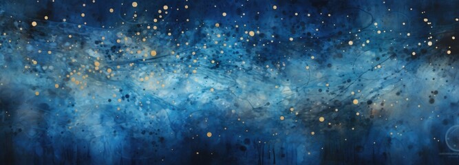 Image of space with nebula and stars. Blue, light blue and black tones prevail. Suitable for backgrounds, wallpapers, space themes.