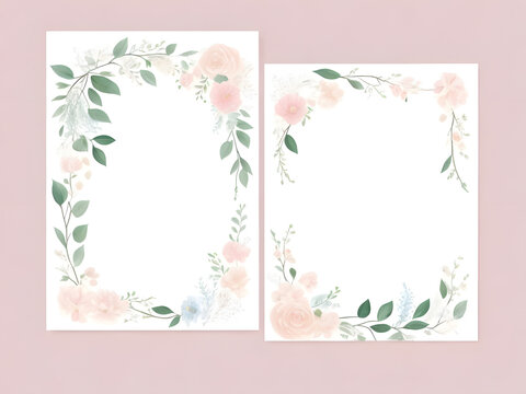 flower wreath wedding invitation card template 
