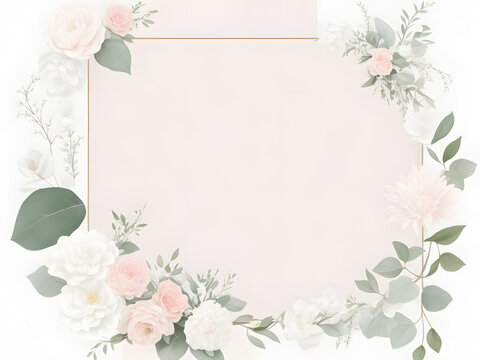 flower wreath wedding invitation card template 