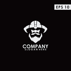 Viking Head Logo Design Template. Modern Design. Flat Logo. Vector Illustration