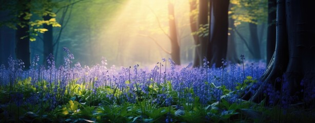 flowers in the morning in the forest