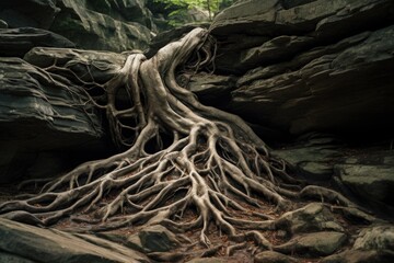 roots in the forest