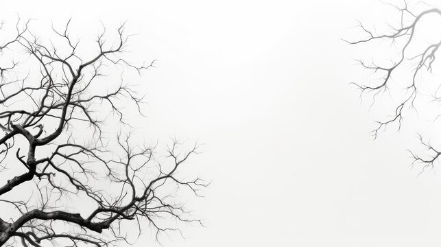 black and white  branches silhouette background