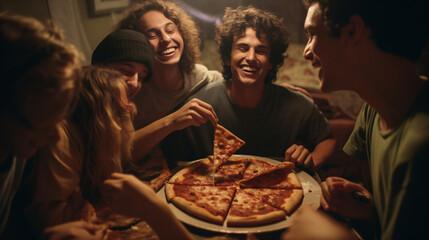 Group of people eating pizza. Happy mood



Generative AI