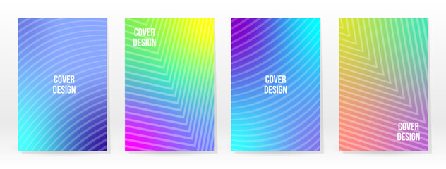 Minimal Poster. Pastel Soft. Rainbow Gradient Set.