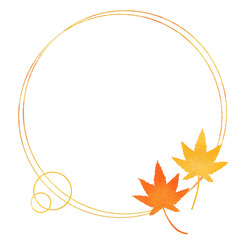 手描きの紅葉のアートフレーム素材