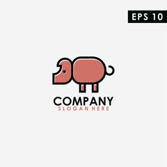 Pig Logo Design. Pig Logo Template. Modern Design. Flat Logo. Vector Illustration