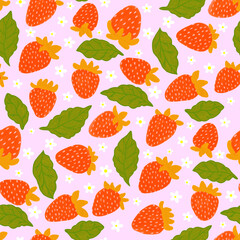 seamless pattern with strawberries 