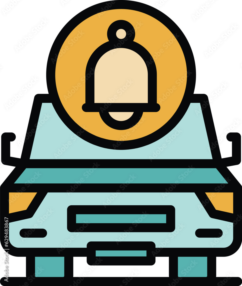 Poster car alarm service icon outline vector. auto remote. auto system color flat