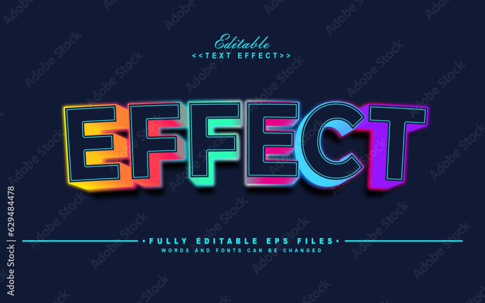 Poster editable gradient effect text effect..typhography logo