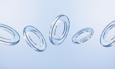 Abstract background with glass shapes 3d render