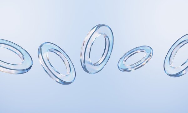 Abstract background with glass shapes 3d render