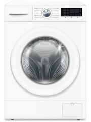 Automatic washing machine on white background