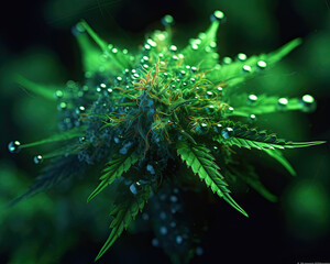 Fototapeta na wymiar Lush Cannabis Bud with Trichomes