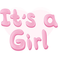 the inscription is a girl in pink color 