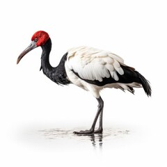 Obraz premium Jabiru bird isolated on white. Generative AI
