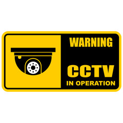 Warning, CCTV, sign and sticker vector