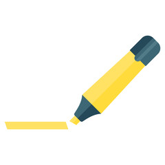 School marker. Highlighter icon. Vector flat illustration